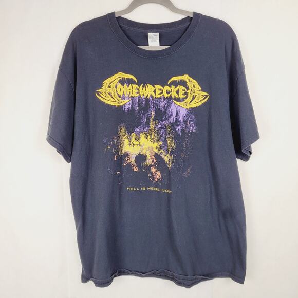 Homewrecker mens black "hell is here now" graphic band tshirt Size XL - Picture 1 of 6